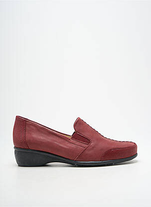 Mocassins tissage satiné talon plat jusqu'à 3cm rouge LUXAT femme