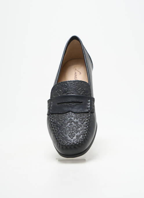 Mocassins tissage satiné talon plat jusqu'à 3cm noir LUXAT femme