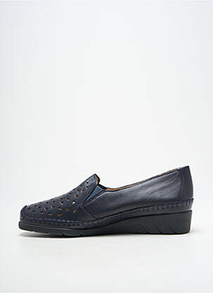 Mocassins tissage satiné talon plat jusqu'à 3cm bleu LUXAT femme