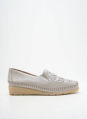 Mocassins tissage satiné talon plat jusqu'à 3cm beige LUXAT femme
