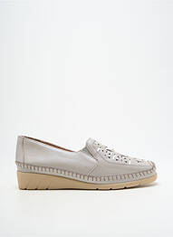 Mocassins tissage satiné talon plat jusqu'à 3cm beige LUXAT femme