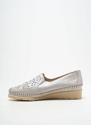 Mocassins tissage satiné talon plat jusqu'à 3cm beige LUXAT femme