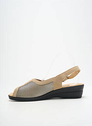 Sandales/nu pieds tissage satiné talon de 4 à 6cm beige SEMELFLEX femme