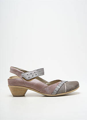 Sandales/nu pieds matière lisse talon de 4 à 6cm argent REMONTE femme