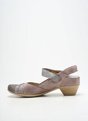 Sandales/nu pieds matière lisse talon de 4 à 6cm argent REMONTE femme