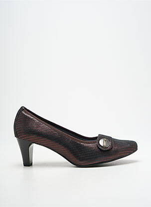 Escarpins tissage satiné talon de 4 à 6cm marron ARTIKA SOFT femme