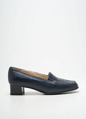 Mocassins tissage satiné talon plat jusqu'à 3cm bleu MARCO femme