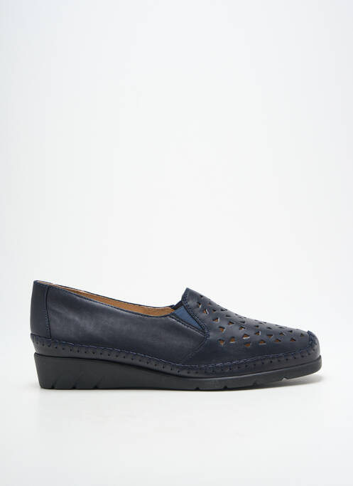 Mocassins tissage satiné talon plat jusqu'à 3cm bleu LUXAT femme
