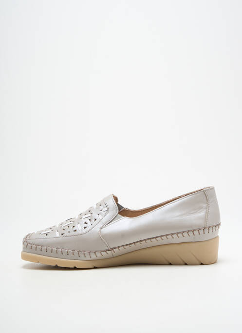 Mocassins tissage satiné talon plat jusqu'à 3cm beige LUXAT femme