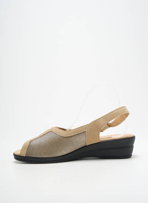 Sandales/nu pieds tissage satiné talon de 4 à 6cm beige SEMELFLEX femme