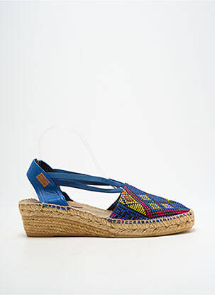 Espadrilles tissage satiné talon de 4 à 6cm bleu MONTANE femme