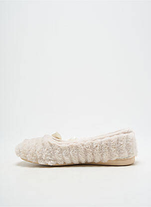 Chaussons/pantoufles bout rond talon plat jusqu'à 3cm beige FLORETT femme