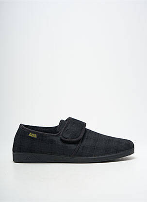 Chaussons/pantoufles fermeture scratch bout rond noir SEMELFLEX homme