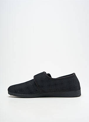 Chaussons/pantoufles fermeture scratch bout rond noir SEMELFLEX homme