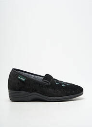 Chaussons/pantoufles tissage velours talon plat jusqu'à 3cm noir LA VAGUE femme