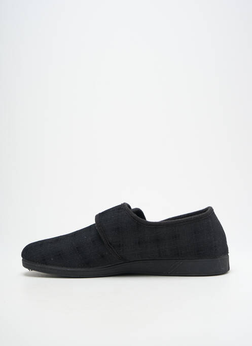 Chaussons/pantoufles fermeture scratch bout rond noir SEMELFLEX homme