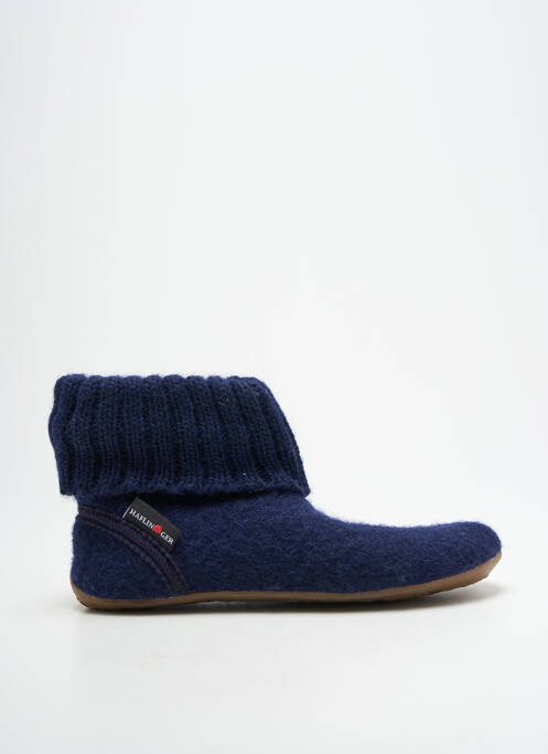 Chaussons/pantoufles bout rond talon plat jusqu'à 3cm bleu HAFLINGER femme