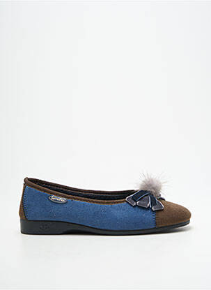 Chaussons/pantoufles bout rond talon plat jusqu'à 3cm bleu SEMELFLEX femme