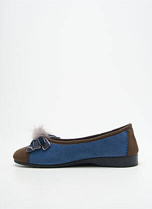 Chaussons/pantoufles bout rond talon plat jusqu'à 3cm bleu SEMELFLEX femme