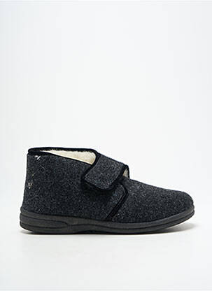 Chaussons/pantoufles fermeture scratch bout rond gris FARGEOT homme