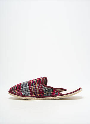 Chaussons/pantoufles bout rond bout rond rouge FARGEOT homme