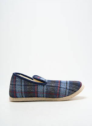 Chaussons/pantoufles bout rond bout rond bleu FARGEOT homme