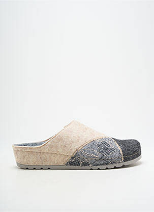 Chaussons/pantoufles bout rond talon de 4 à 6cm beige ROHDE femme