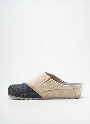 Chaussons/pantoufles bout rond talon de 4 à 6cm beige ROHDE femme