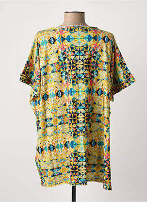 Tunique manches courtes col v jaune PRINTED ARTWORKS femme