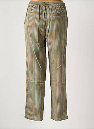 Pantalon droit tissage crêpe taille normale vert HOD femme