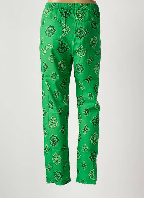 Pantalon droit tissage popeline taille normale vert SWILDENS femme