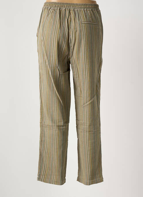 Pantalon droit tissage crêpe taille normale vert HOD femme