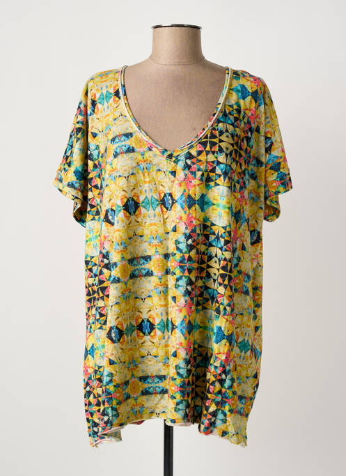 Tunique manches courtes jaune PRINTED ARTWORKS femme