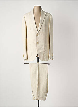 Costume de ville fermeture zippée sous rabat boutonné beige SORBINO homme