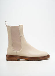 Bottines/boots tissage satiné talon plat jusqu'à 3cm beige NEOSENS femme