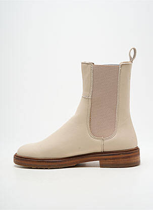 Bottines/boots tissage satiné talon plat jusqu'à 3cm beige NEOSENS femme