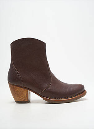 Bottines/boots tissage satiné talon de 4 à 6cm marron NEOSENS femme