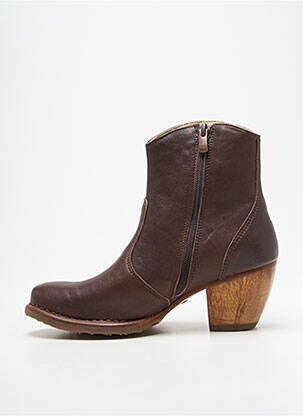 Bottines/boots tissage satiné talon de 4 à 6cm marron NEOSENS femme