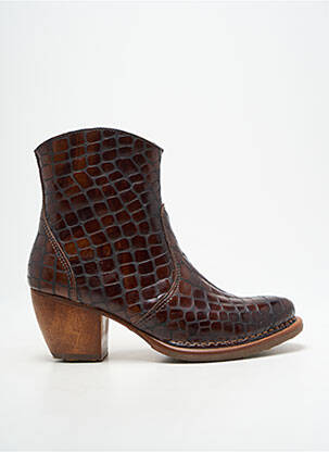 Bottines/boots tissage satiné talon de 4 à 6cm marron NEOSENS femme