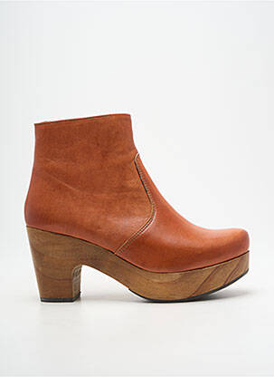 Bottines/boots matière lisse talon de 7 à 9cm orange NEOSENS femme
