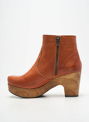 Bottines/boots matière lisse talon de 7 à 9cm orange NEOSENS femme