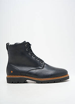 Bottines/boots tissage satiné talon bas noir ART homme