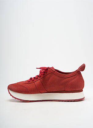 Baskets semelle amovible talon plat jusqu'à 3cm rouge ART femme