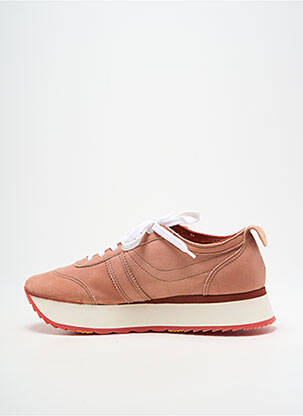 Baskets semelle amovible talon plat jusqu'à 3cm rose ART femme