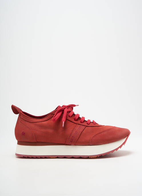 Baskets semelle amovible talon plat jusqu'à 3cm rouge ART femme