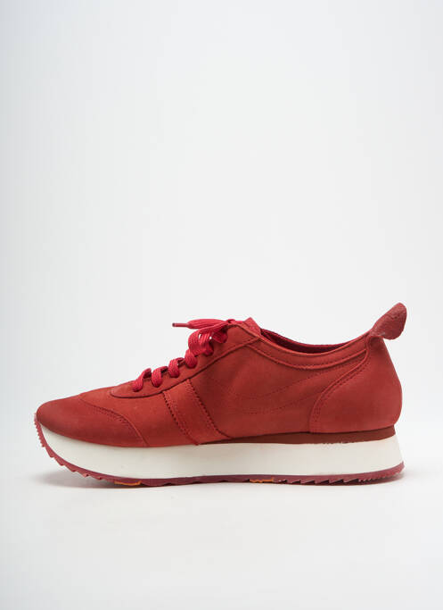 Baskets semelle amovible talon plat jusqu'à 3cm rouge ART femme