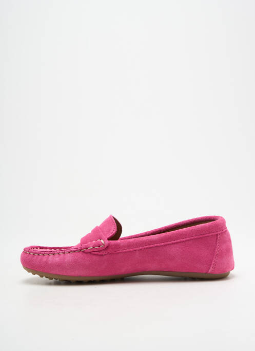 Mocassins nubuck talon plat jusqu'à 3cm rose ANOTHER STEP femme