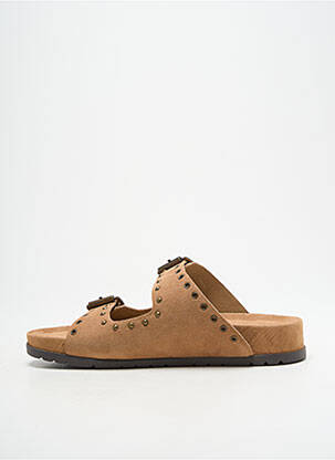Mules/sabots nubuck talon plat jusqu'à 3cm beige L'ATELIER TROPÉZIEN femme