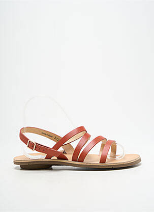 Sandales/nu pieds chiquet talon plat jusqu'à 3cm rouge NEOSENS femme