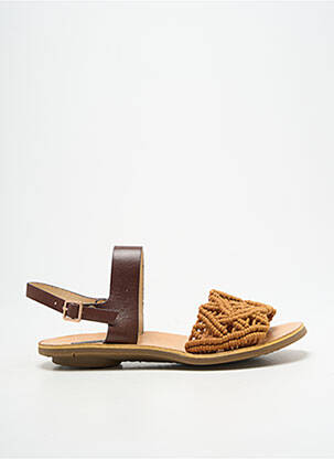 Sandales/nu pieds matière lisse talon plat jusqu'à 3cm marron NEOSENS femme